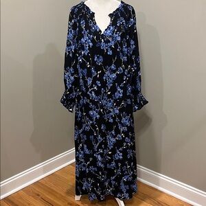 Talbots Floral SMOCKED MIDI DRESS - FRAGRANT LILAC Size 2X